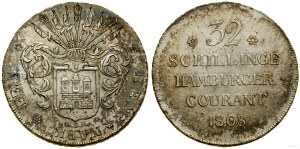 Allemagne, 32 shillings, 1808, Hambourg