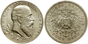 Německo, 5 marek, 1902, Karlsruhe
