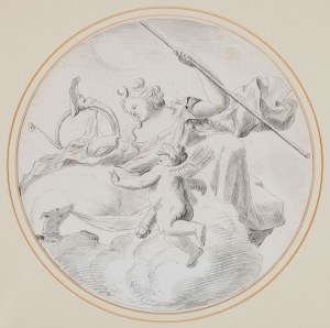 DIANA MIT EINEM AMORIKANER, 18. Jahrhundert.
