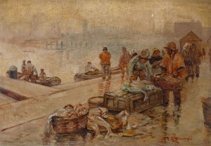 Polish painter, FISH TARG NA WYBRIEŻU, ca. 1930