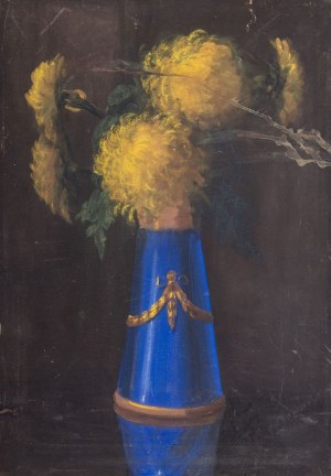 Tadeusz GRABOWSKI, YELLOW ASTERS IN BLUE WAZON, ca. 1948