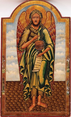 CERTIFICATE ICCON HOLY JOHN THE CHRIST - ANGEL OF THE DESERT, Russia, early 20th century.
