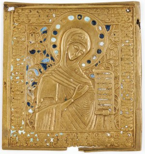 TRAVELING Icon, Mother of God from the Deesis group, Russia, 19th century.