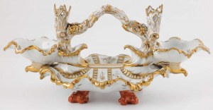 SURTOUT DE TABLE FROM CORAL SERVICE, Russia, St. Petersburg, Imperial Porcelain Manufactory, Nicholas I period, ca. 1830.