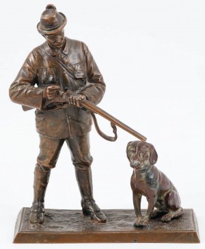 poľovník so psom, okolo roku 1900