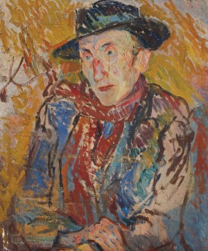 portrait of a man in a hat, ca. 1930.