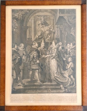 Antoine Trouvain (1652 - 1708) wg. Rubensa, Le Mariage de la Reine (Ślub królowej)