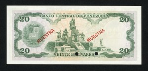 VENEZUELA - 20 bolivares 1998 MUESTRA 00000000 - autograph by designer Czeslaw Slania