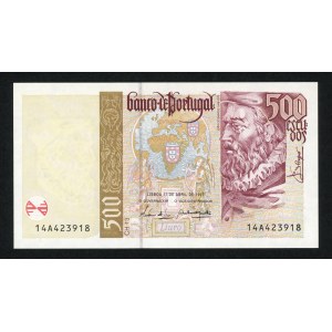 PORTUGAL - 500 escudos 1997 - autograph by designer Czeslaw Slania