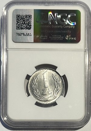 1 złoty 1975 bez znaku mennicy NGC MS64