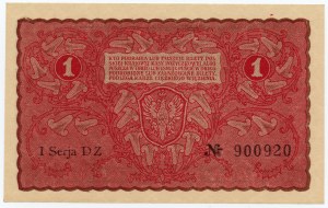 1 Polish Mark 1919 - 1st Series DZ No. 900920