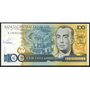 BRAZIL - 100 cruzados 1986/1988 - Autogramm des Designers Czeslaw Slania