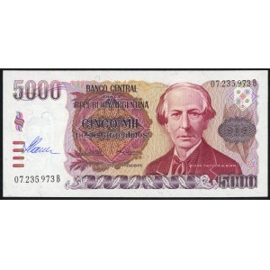 ARGENTYNA - 5.000 pesos 1984 - autograf projektanta Czesław Słania