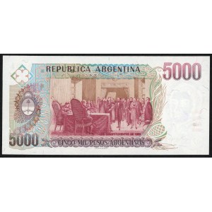 ARGENTYNA - 5.000 pesos 1984 - autograf projektanta Czesław Słania