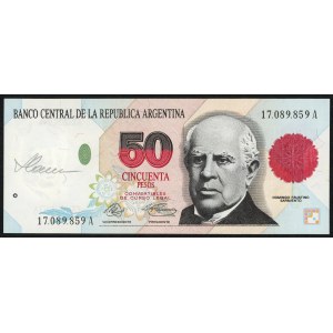 ARGENTYNA - 50 pesos 1992 - autograf projektanta Czesław Słania
