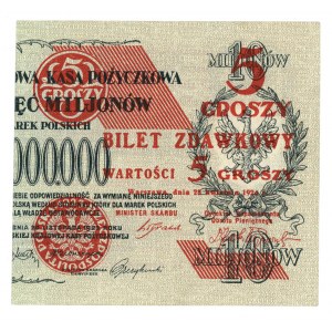5 groszy 1924 - Bilet zdawkowy - prawa połowa