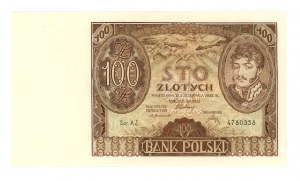 100 zloty 1932 - AZ series. - additional watermark +X+