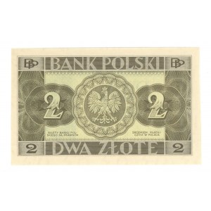 2 złote 1936 - bez serii i numeracji oraz poddruku na awersie.