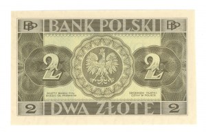 2 Zloty 1936 - ohne Serie und Nummerierung und Unterdruck auf der Vorderseite.