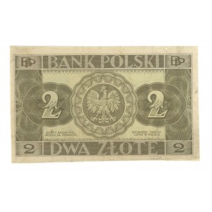 2 złote 1936 - bez serii oraz numeracji, reszta wydrukowana prawidłowo.
