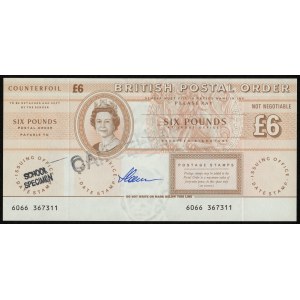 GREAT BRITAIN - postal order - £6 - autograph by designer Czeslaw Slania