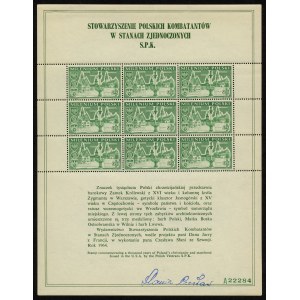 Tysiąclecie Chrześcijaństwa, arkusz winietek 1964 - z podpisem Czesława Słani oraz opinią eksperta