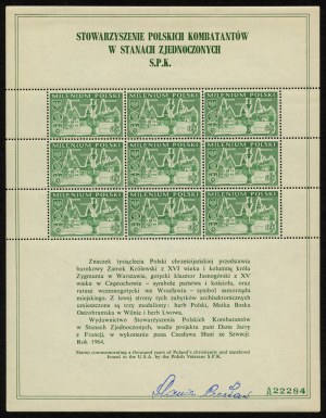 Sheet of vignettes 1964 - signed by Czeslaw Slania