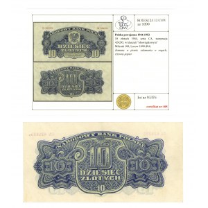 KOLEKCJA LUCOW - 10 złotych 1944 - ...obowiązkowym - seria CA