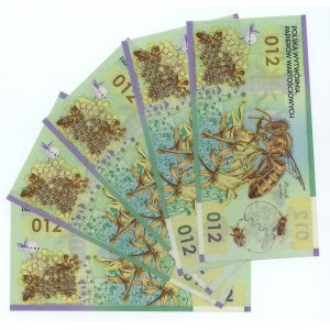 PWPW - Pszczoła Miodna 012 bez serii oraz numeracji - pakiet 5 sztuk