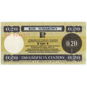 PEWEX - 20 centów 1979 - seria HN (mały)