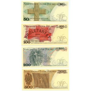 50-500 złotych 1982 - set 4 sztuk