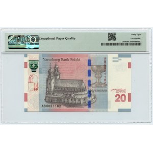 20 złotych 2015 - 1050 rocznica chrztu Polski - PMG 68 EPQ