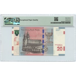 20 złotych 2015 - 1050 rocznica chrztu Polski - PMG 67 EPQ