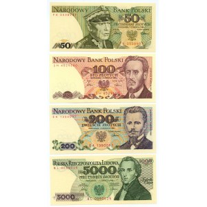 50-5.000 złotych 1986 - set 4 sztuk