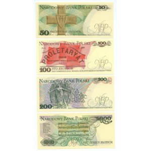 50-5.000 złotych 1986 - set 4 sztuk