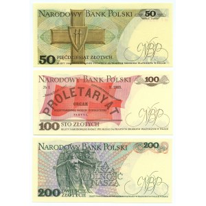 50-200 złotych 1988 - set 3 sztuk