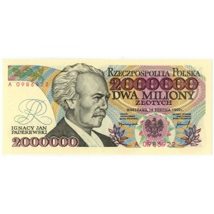 2.000.000 złotych 1992 - seria A z błędem KONSTYTUCYJ...Y
