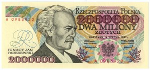 2,000,000 zloty 1992 - Series A with a CONSTITUTIONAL error...Y