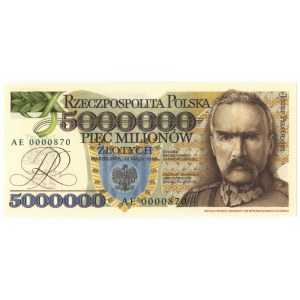 REPLIKA - 5 000 000 złotych 1995 - seria AE 0000870
