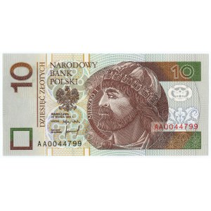 10 złotych 1994 - seria AA 0044799