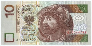 10 zloty 1994 - Série AA 0044799
