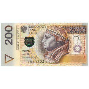 200 złotych 1994 - seria AA 0013103