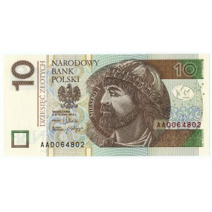 10 złotych 2012 - seria AA 0064802