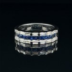 RING IN 18K GOLD 7.65 GR SAPPHIRES AND DIAMONDS - RNG30603