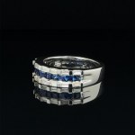 RING IN 18K GOLD 7.65 GR SAPPHIRES AND DIAMONDS - RNG30603