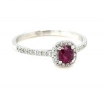 RING IN 14K WHITE GOLD 2.06 GR WITH RUBY AND DIAMONDS - RNG40205