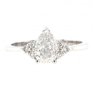 GOLD RING 2.66 GR WITH 1 CARAT DIAMOND AND BRILLIANTS - RNG20402