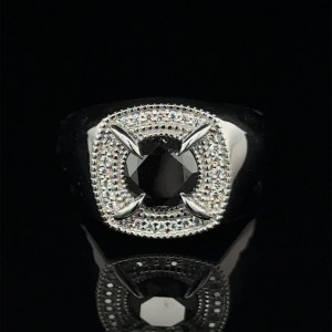 RING WITH BLACK DIAMOND AND BRILLIANTS - RNG30402