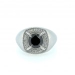 RING WITH BLACK DIAMOND AND BRILLIANTS - RNG30402