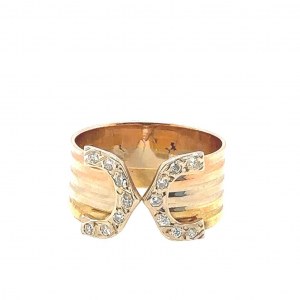 GOLD RING 4.10 GR WITH DIAMONDS - DHR30509